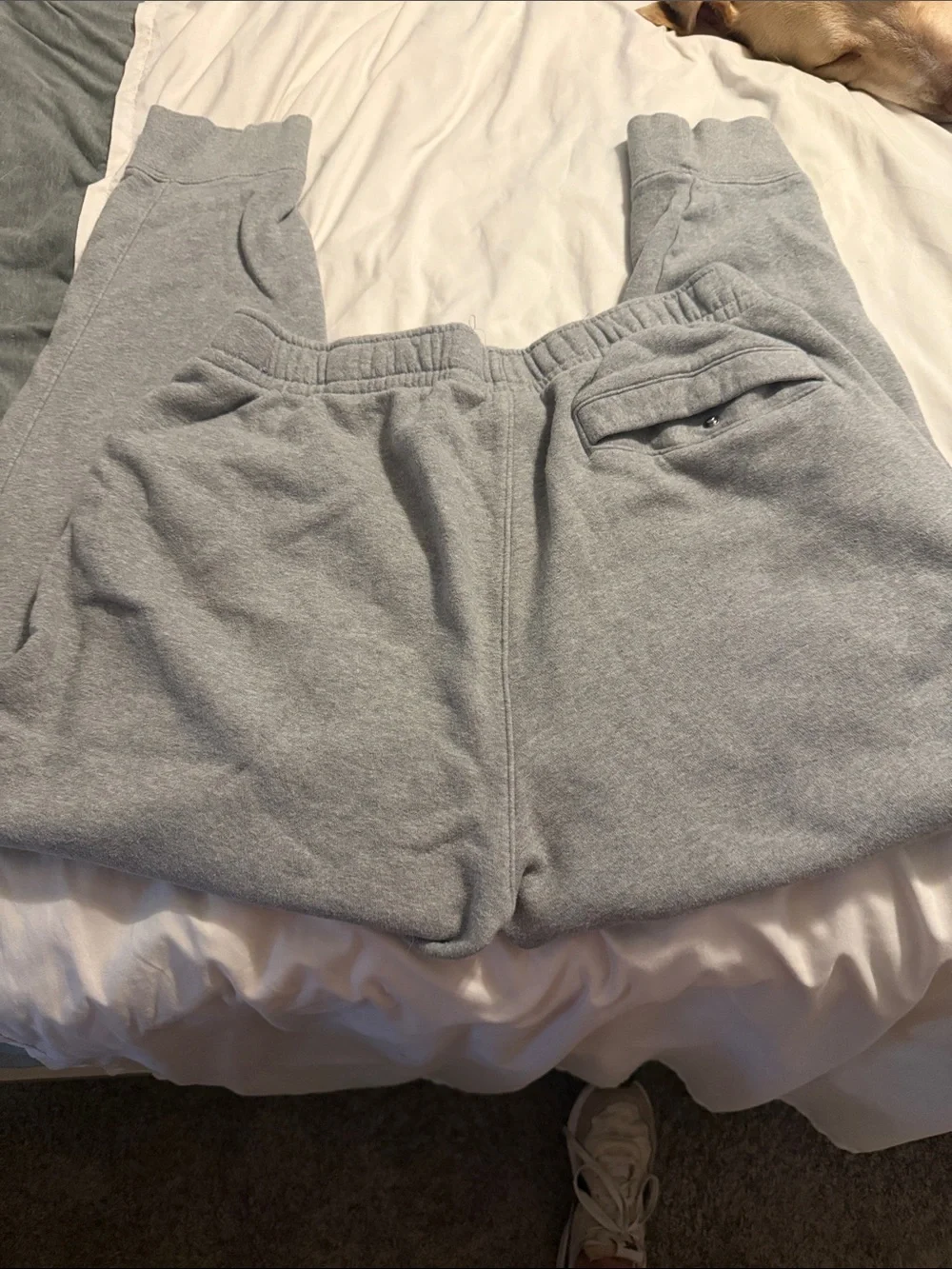 Nike Boys Grey Fleece Joggers with White Logo